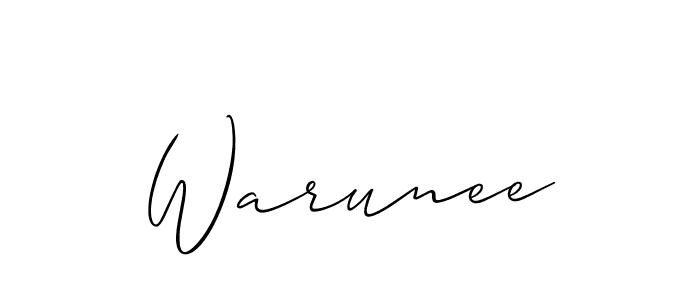 Warunee stylish signature style. Best Handwritten Sign (Allison_Script) for my name. Handwritten Signature Collection Ideas for my name Warunee. Warunee signature style 2 images and pictures png