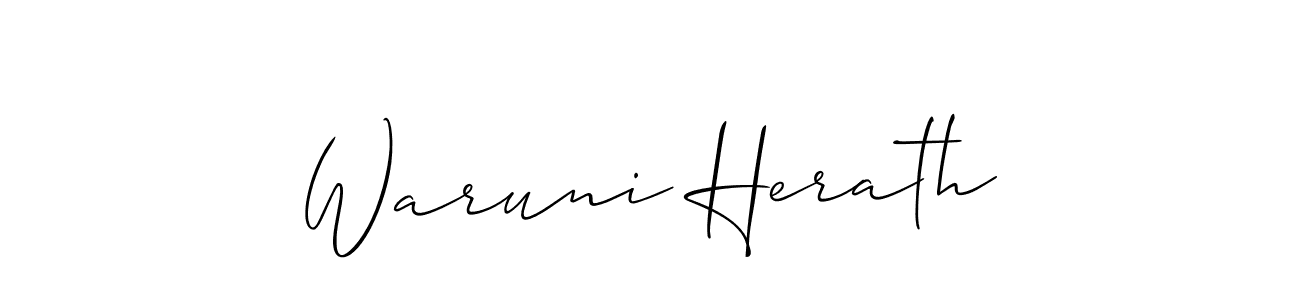 You should practise on your own different ways (Allison_Script) to write your name (Waruni Herath) in signature. don't let someone else do it for you. Waruni Herath signature style 2 images and pictures png