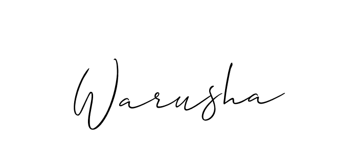 How to make Warusha signature? Allison_Script is a professional autograph style. Create handwritten signature for Warusha name. Warusha signature style 2 images and pictures png