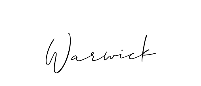 Use a signature maker to create a handwritten signature online. With this signature software, you can design (Allison_Script) your own signature for name Warwick. Warwick signature style 2 images and pictures png