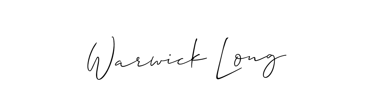 Warwick Long stylish signature style. Best Handwritten Sign (Allison_Script) for my name. Handwritten Signature Collection Ideas for my name Warwick Long. Warwick Long signature style 2 images and pictures png