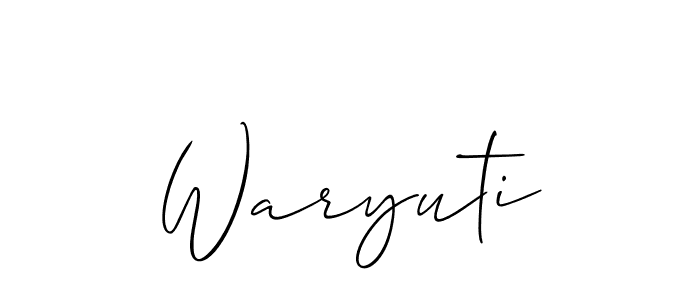 Design your own signature with our free online signature maker. With this signature software, you can create a handwritten (Allison_Script) signature for name Waryuti. Waryuti signature style 2 images and pictures png