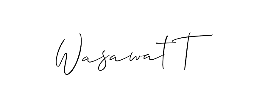 Also You can easily find your signature by using the search form. We will create Wasawat T name handwritten signature images for you free of cost using Allison_Script sign style. Wasawat T signature style 2 images and pictures png