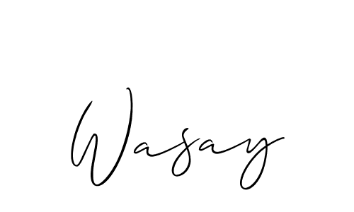 Wasay stylish signature style. Best Handwritten Sign (Allison_Script) for my name. Handwritten Signature Collection Ideas for my name Wasay. Wasay signature style 2 images and pictures png
