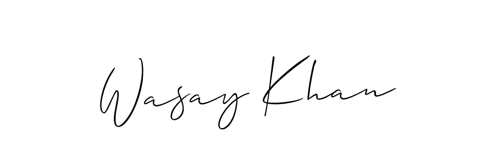 Create a beautiful signature design for name Wasay Khan. With this signature (Allison_Script) fonts, you can make a handwritten signature for free. Wasay Khan signature style 2 images and pictures png