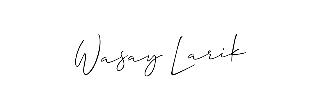 How to Draw Wasay Larik signature style? Allison_Script is a latest design signature styles for name Wasay Larik. Wasay Larik signature style 2 images and pictures png