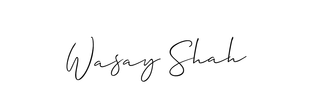 Wasay Shah stylish signature style. Best Handwritten Sign (Allison_Script) for my name. Handwritten Signature Collection Ideas for my name Wasay Shah. Wasay Shah signature style 2 images and pictures png