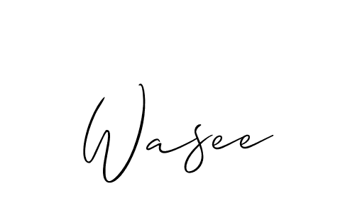 Create a beautiful signature design for name Wasee. With this signature (Allison_Script) fonts, you can make a handwritten signature for free. Wasee signature style 2 images and pictures png