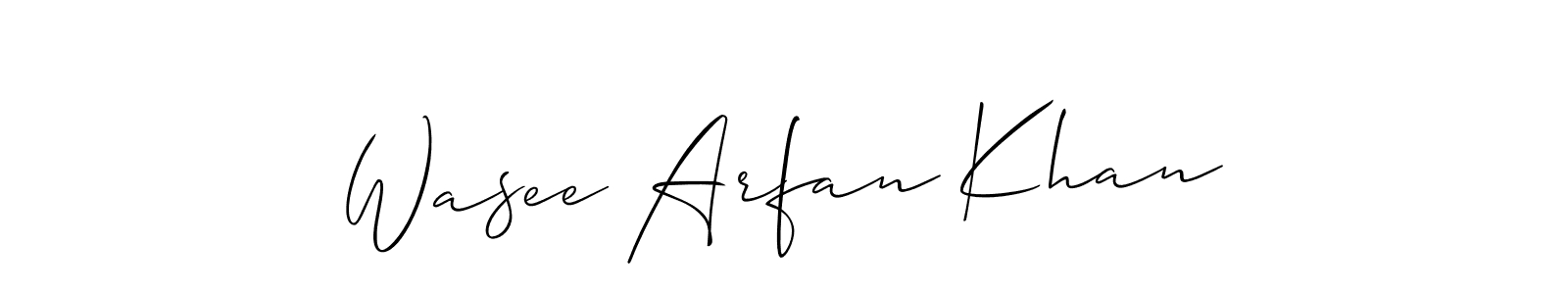 if you are searching for the best signature style for your name Wasee Arfan Khan. so please give up your signature search. here we have designed multiple signature styles  using Allison_Script. Wasee Arfan Khan signature style 2 images and pictures png