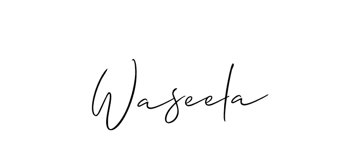 if you are searching for the best signature style for your name Waseela. so please give up your signature search. here we have designed multiple signature styles  using Allison_Script. Waseela signature style 2 images and pictures png