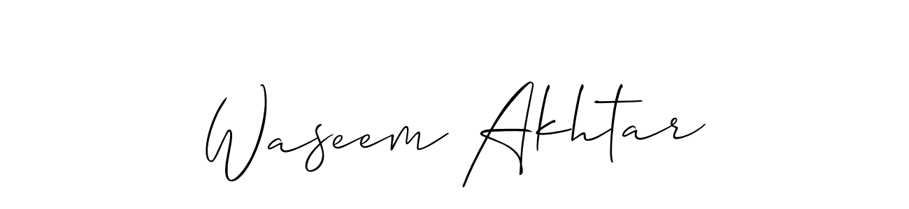 Allison_Script is a professional signature style that is perfect for those who want to add a touch of class to their signature. It is also a great choice for those who want to make their signature more unique. Get Waseem Akhtar name to fancy signature for free. Waseem Akhtar signature style 2 images and pictures png