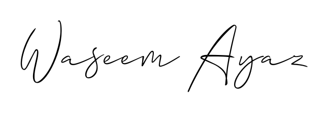 Get inspired by this graceful Allison_Script signature style for name Waseem Ayaz. Smooth loops and balanced proportions for everyday use. Waseem Ayaz signature style 2 images and pictures png