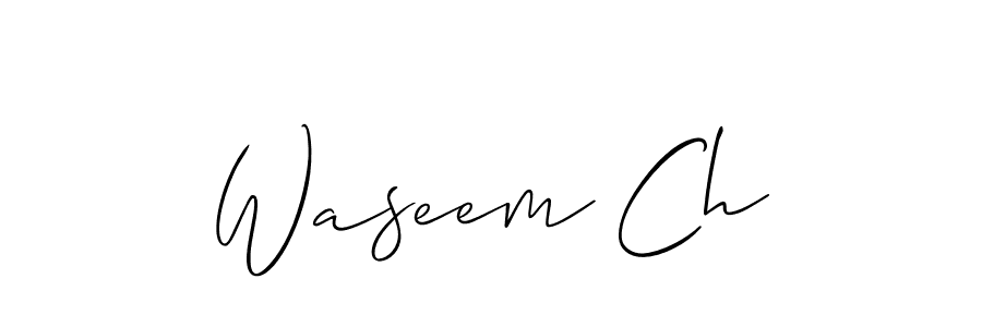 Use a signature maker to create a handwritten signature online. With this signature software, you can design (Allison_Script) your own signature for name Waseem Ch. Waseem Ch signature style 2 images and pictures png