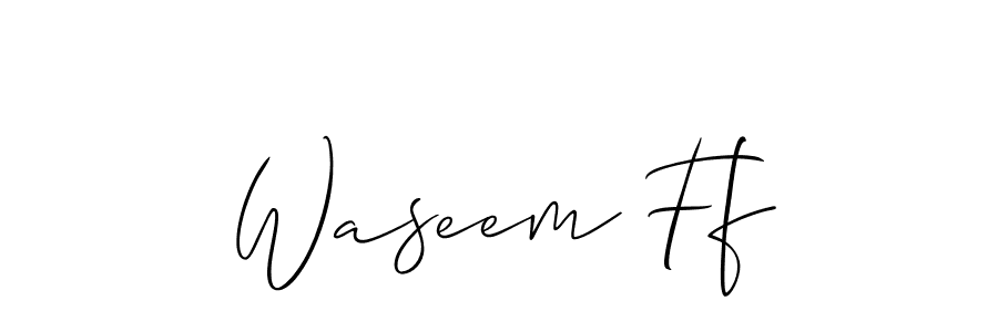 How to make Waseem Ff signature? Allison_Script is a professional autograph style. Create handwritten signature for Waseem Ff name. Waseem Ff signature style 2 images and pictures png
