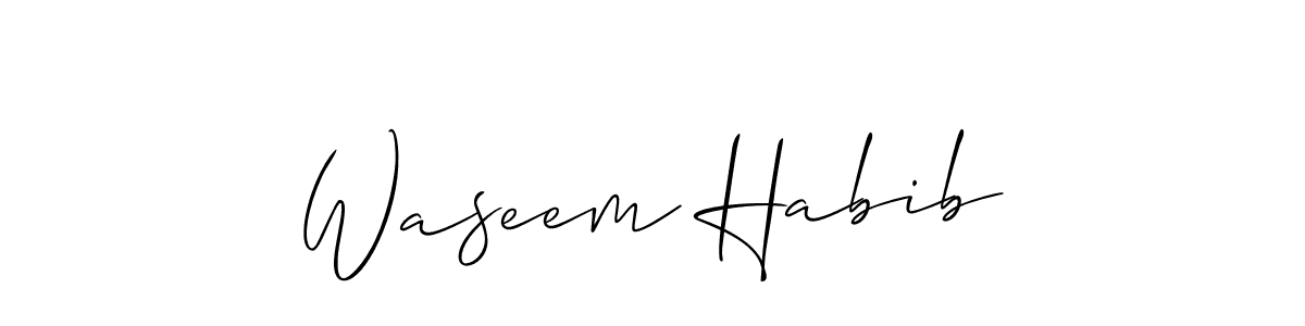 Create a beautiful signature design for name Waseem Habib. With this signature (Allison_Script) fonts, you can make a handwritten signature for free. Waseem Habib signature style 2 images and pictures png