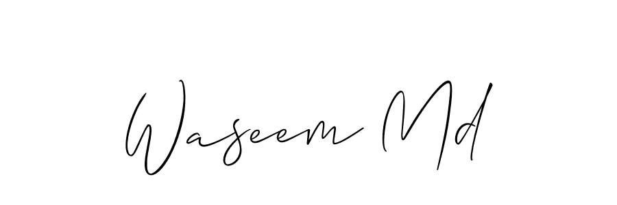 How to make Waseem Md signature? Allison_Script is a professional autograph style. Create handwritten signature for Waseem Md name. Waseem Md signature style 2 images and pictures png