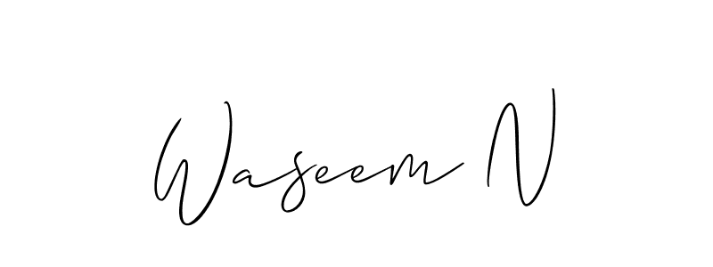 Make a beautiful signature design for name Waseem N. Use this online signature maker to create a handwritten signature for free. Waseem N signature style 2 images and pictures png