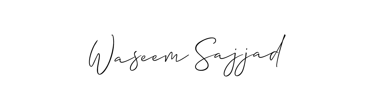 Also we have Waseem Sajjad name is the best signature style. Create professional handwritten signature collection using Allison_Script autograph style. Waseem Sajjad signature style 2 images and pictures png