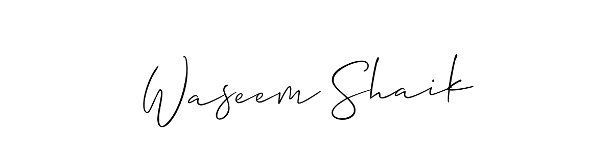How to Draw Waseem Shaik signature style? Allison_Script is a latest design signature styles for name Waseem Shaik. Waseem Shaik signature style 2 images and pictures png