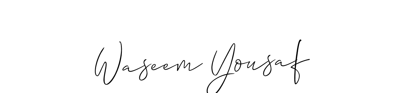 Waseem Yousaf stylish signature style. Best Handwritten Sign (Allison_Script) for my name. Handwritten Signature Collection Ideas for my name Waseem Yousaf. Waseem Yousaf signature style 2 images and pictures png