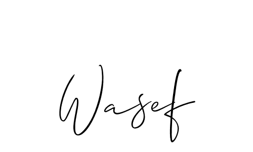 How to make Wasef signature? Allison_Script is a professional autograph style. Create handwritten signature for Wasef name. Wasef signature style 2 images and pictures png