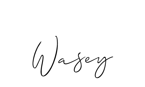 How to make Wasey name signature. Use Allison_Script style for creating short signs online. This is the latest handwritten sign. Wasey signature style 2 images and pictures png