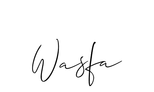 Design your own signature with our free online signature maker. With this signature software, you can create a handwritten (Allison_Script) signature for name Wasfa. Wasfa signature style 2 images and pictures png