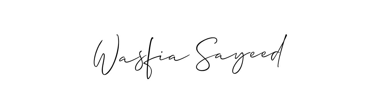 How to Draw Wasfia Sayeed signature style? Allison_Script is a latest design signature styles for name Wasfia Sayeed. Wasfia Sayeed signature style 2 images and pictures png