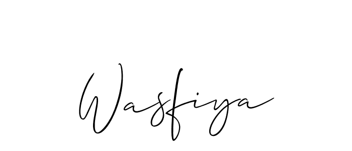 Create a beautiful signature design for name Wasfiya. With this signature (Allison_Script) fonts, you can make a handwritten signature for free. Wasfiya signature style 2 images and pictures png