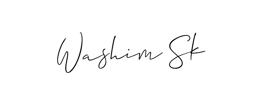 Make a beautiful signature design for name Washim Sk. With this signature (Allison_Script) style, you can create a handwritten signature for free. Washim Sk signature style 2 images and pictures png