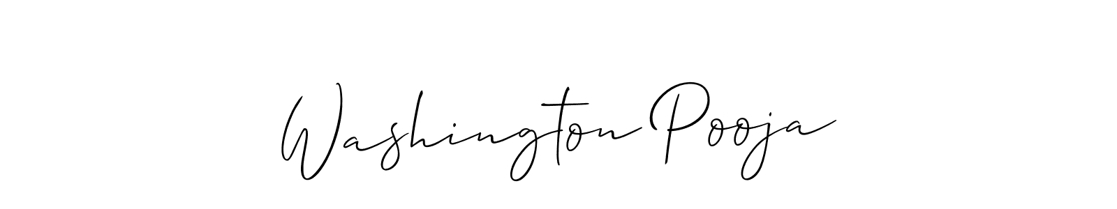 Make a beautiful signature design for name Washington Pooja. With this signature (Allison_Script) style, you can create a handwritten signature for free. Washington Pooja signature style 2 images and pictures png