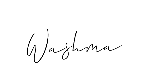 The best way (Allison_Script) to make a short signature is to pick only two or three words in your name. The name Washma include a total of six letters. For converting this name. Washma signature style 2 images and pictures png