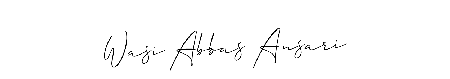 Allison_Script is a professional signature style that is perfect for those who want to add a touch of class to their signature. It is also a great choice for those who want to make their signature more unique. Get Wasi Abbas Ansari name to fancy signature for free. Wasi Abbas Ansari signature style 2 images and pictures png