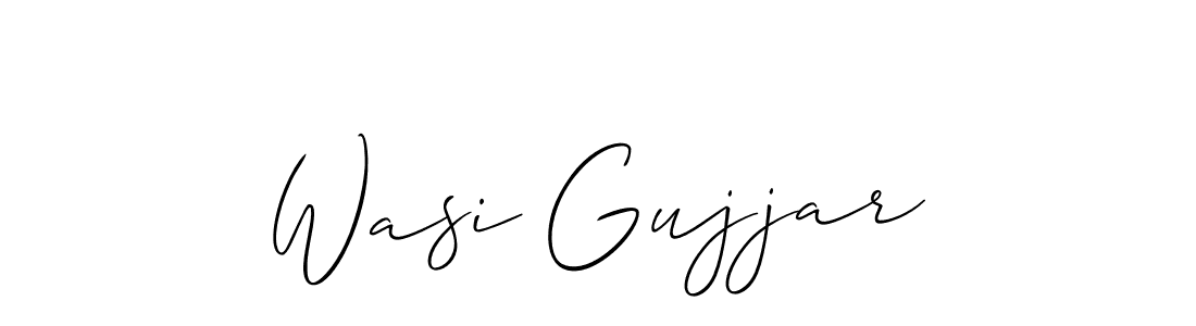 Also You can easily find your signature by using the search form. We will create Wasi Gujjar name handwritten signature images for you free of cost using Allison_Script sign style. Wasi Gujjar signature style 2 images and pictures png