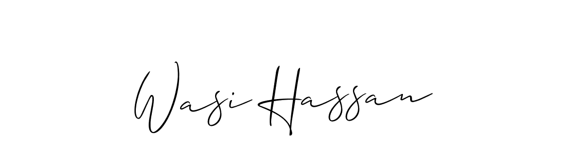 Make a beautiful signature design for name Wasi Hassan. With this signature (Allison_Script) style, you can create a handwritten signature for free. Wasi Hassan signature style 2 images and pictures png