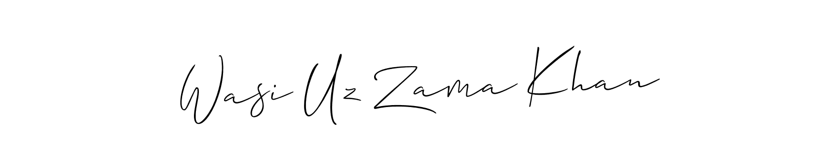 Allison_Script is a professional signature style that is perfect for those who want to add a touch of class to their signature. It is also a great choice for those who want to make their signature more unique. Get Wasi Uz Zama Khan name to fancy signature for free. Wasi Uz Zama Khan signature style 2 images and pictures png