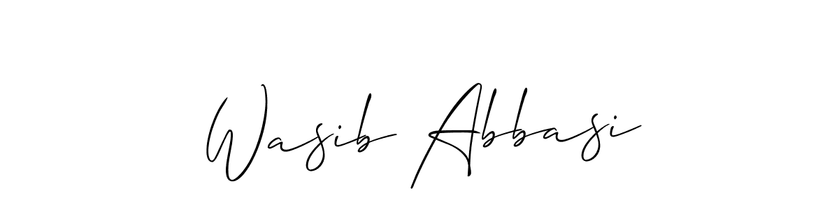 How to make Wasib Abbasi name signature. Use Allison_Script style for creating short signs online. This is the latest handwritten sign. Wasib Abbasi signature style 2 images and pictures png