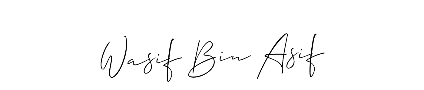 How to make Wasif Bin Asif name signature. Use Allison_Script style for creating short signs online. This is the latest handwritten sign. Wasif Bin Asif signature style 2 images and pictures png