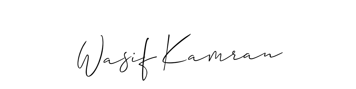 The best way (Allison_Script) to make a short signature is to pick only two or three words in your name. The name Wasif Kamran include a total of six letters. For converting this name. Wasif Kamran signature style 2 images and pictures png