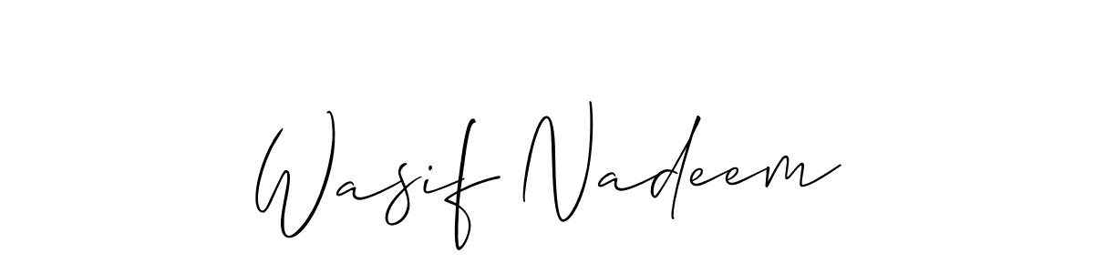 How to make Wasif Nadeem signature? Allison_Script is a professional autograph style. Create handwritten signature for Wasif Nadeem name. Wasif Nadeem signature style 2 images and pictures png