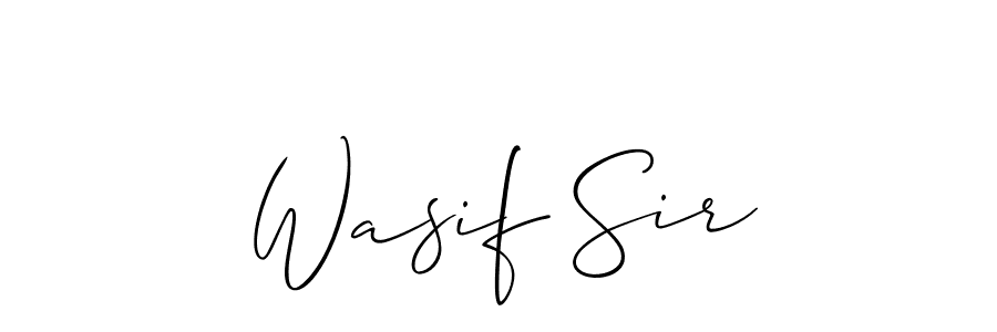 Create a beautiful signature design for name Wasif Sir. With this signature (Allison_Script) fonts, you can make a handwritten signature for free. Wasif Sir signature style 2 images and pictures png