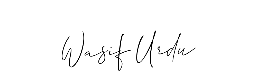if you are searching for the best signature style for your name Wasif Urdu. so please give up your signature search. here we have designed multiple signature styles  using Allison_Script. Wasif Urdu signature style 2 images and pictures png