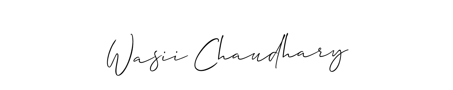 Also we have Wasii Chaudhary name is the best signature style. Create professional handwritten signature collection using Allison_Script autograph style. Wasii Chaudhary signature style 2 images and pictures png