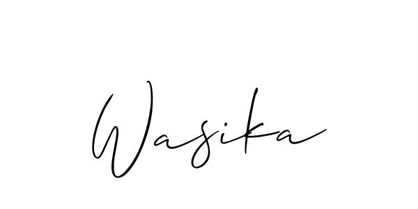 How to make Wasika name signature. Use Allison_Script style for creating short signs online. This is the latest handwritten sign. Wasika signature style 2 images and pictures png