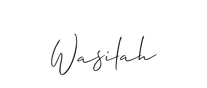 Wasilah stylish signature style. Best Handwritten Sign (Allison_Script) for my name. Handwritten Signature Collection Ideas for my name Wasilah. Wasilah signature style 2 images and pictures png