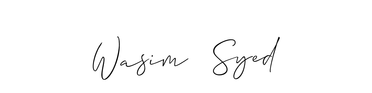 Make a beautiful signature design for name Wasim   Syed. With this signature (Allison_Script) style, you can create a handwritten signature for free. Wasim   Syed signature style 2 images and pictures png