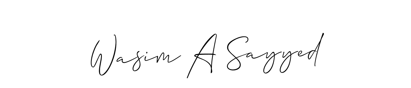 This is the best signature style for the Wasim A Sayyed name. Also you like these signature font (Allison_Script). Mix name signature. Wasim A Sayyed signature style 2 images and pictures png