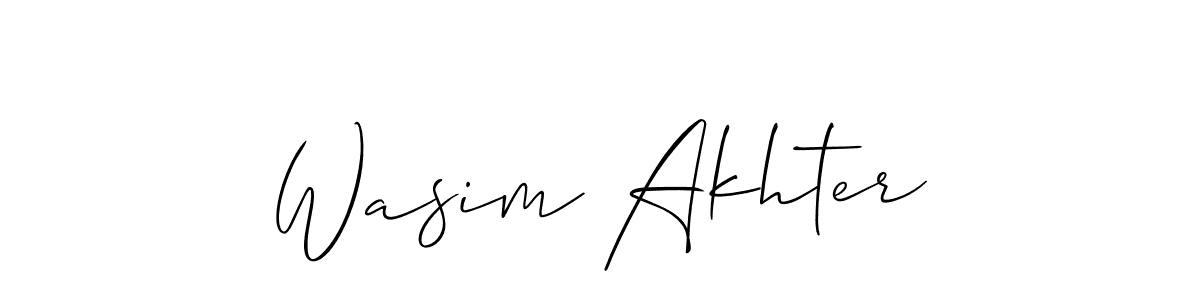 How to make Wasim Akhter signature? Allison_Script is a professional autograph style. Create handwritten signature for Wasim Akhter name. Wasim Akhter signature style 2 images and pictures png