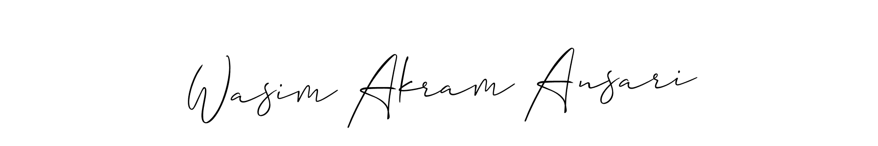 Allison_Script is a professional signature style that is perfect for those who want to add a touch of class to their signature. It is also a great choice for those who want to make their signature more unique. Get Wasim Akram Ansari name to fancy signature for free. Wasim Akram Ansari signature style 2 images and pictures png