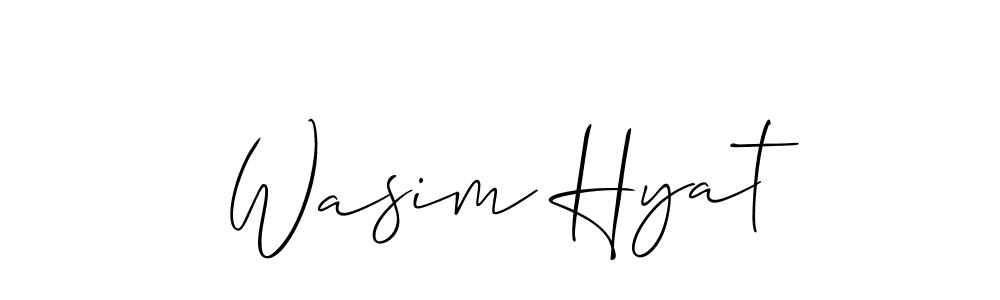 How to make Wasim Hyat name signature. Use Allison_Script style for creating short signs online. This is the latest handwritten sign. Wasim Hyat signature style 2 images and pictures png